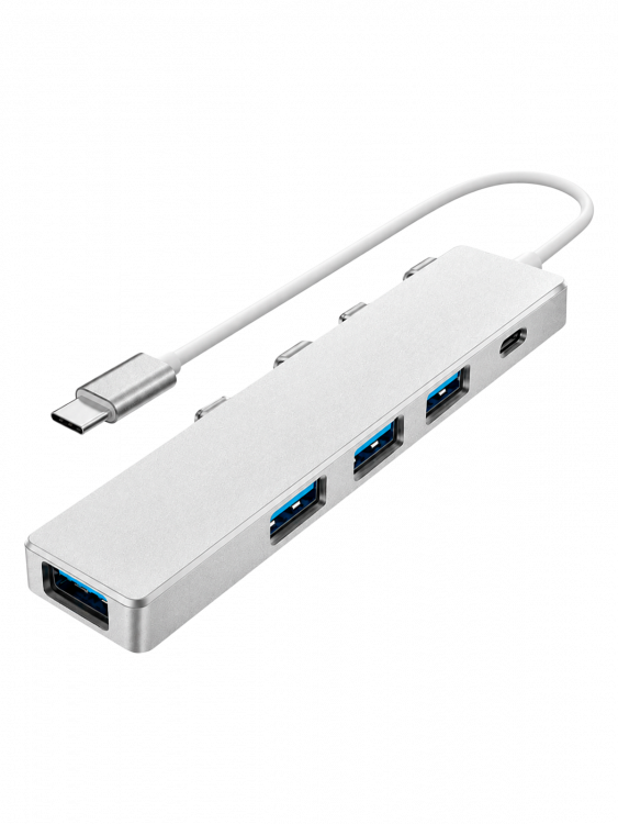 Орбита OT-PCR20 Серебро концентратор USB 2.0 (4*USB+Type-C)